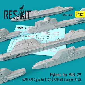 MiG-29 パイロンセット2 (R-27用 x 2、 R-60用 x 4) (プラモデル)