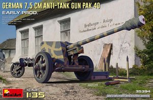German 7.5cm Anti-Tank Gun Pak40. Early Prod (Plastic model)