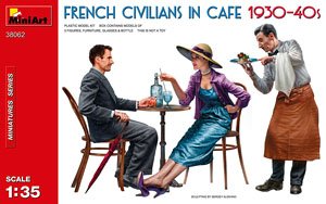 カフェのフランス市民1930-40年代 フィギュア3体入 (プラモデル)