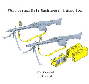 WWII ドイツ MG42機関銃&弾薬箱セット(2セット入) (プラモデル)