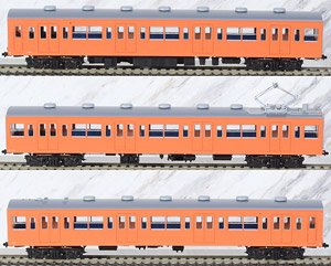 1/80(HO) J.N.R. Series 101-800 (Mountain Area) Orange Vermillion #1 Additional Set F (without Motor) (Add-On 3-Car Set) (Model Train)
