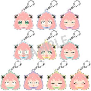 Spy x Family Anya Face Acrylic Key Ring (Set of 10) (Anime Toy)