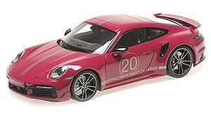 ポルシェ 911 (992) ターボ S クーペ スポーツデザイン 2021 レッド (ミニカー)