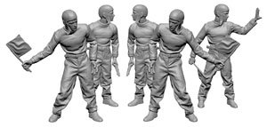 U.S. Navy Aircraft Handling Officers of Flight Deck (Set of 5) (Plastic model)