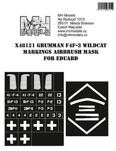 Grumman F4F-3 Wildcat Markings Airbrush Mask (for Eduard) (Plastic model)