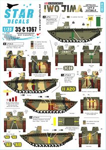 WWII アメリカ 太平洋戦線 硫黄島の戦い アメリカ海兵隊LVT-2/LVT(A)-2アムトラック水陸両用車 (デカール)