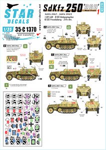 WWII ドイツ 西部戦線のSd.Kfz.250`ノイ`＃1 第2装甲師団/第1 SS装甲師団LAH/第9SS装甲師団ホーエンシュタウフェン/第10 SS装甲師団フルンツベルク (デカール)