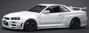 NISSAN R34 GT-R Z-TUNE WHITE (RB26エンジン付き) (ミニカー)