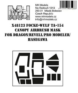 Ta154 Canopy Airbrush Mask (for Dragon) (Plastic model)
