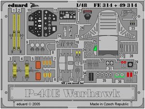 P-40E エッチングパーツ (ハセガワ用) (プラモデル)