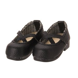 Picco D Cross Strap Shoes (Black) (Fashion Doll)