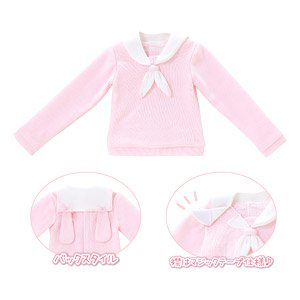 45 Ribbon Usagi`s Fluffy Sailor Knit (Pink x White) (Fashion Doll)