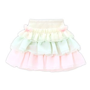 45 Sugar Ribbon Frill Skirt (Pastel Mint x Pastel Pink) (Fashion Doll)