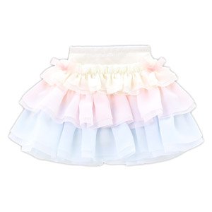 45 Sugar Ribbon Frill Skirt (Pastel Pink x Pastel Blue) (Fashion Doll)