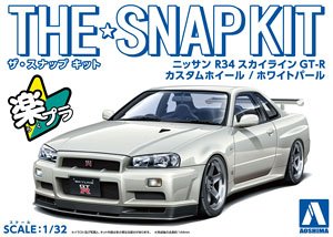 Nissan R34 Skyline GT-R Custom Wheels (White Pearl) (Model Car)