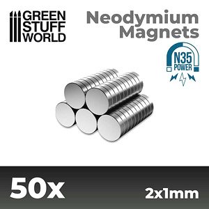 Neodymium Magnets 2x1mm - 50 Units (N35) (Material)
