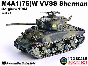 WW.II アメリカM4A1(76)W VVSSシャーマン ベルギー 1944 (完成品AFV)