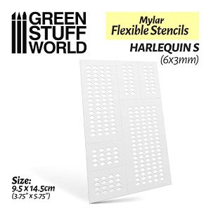 フレキシブルステンシルシート ハーレクイン柄Sサイズ (6mm×3mm) (マスキング)