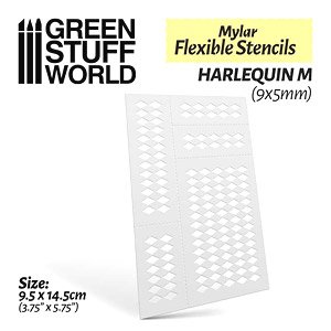 フレキシブルステンシルシート ハーレクイン柄Mサイズ (9mm×5mm) (マスキング)