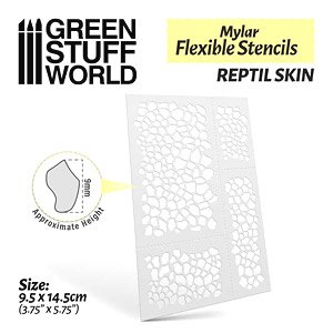 フレキシブルステンシルシート レプタイルスキン(飛び石模様) (約9mm大) (マスキング)