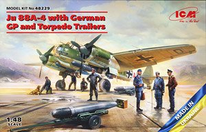 Ju88A-4 with German Ground Personnel and Torpedo Trailers (Plastic model)