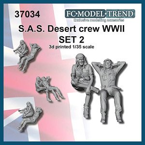 WWII イギリス SASジープ乗員セット＃2 (2体入) (プラモデル)