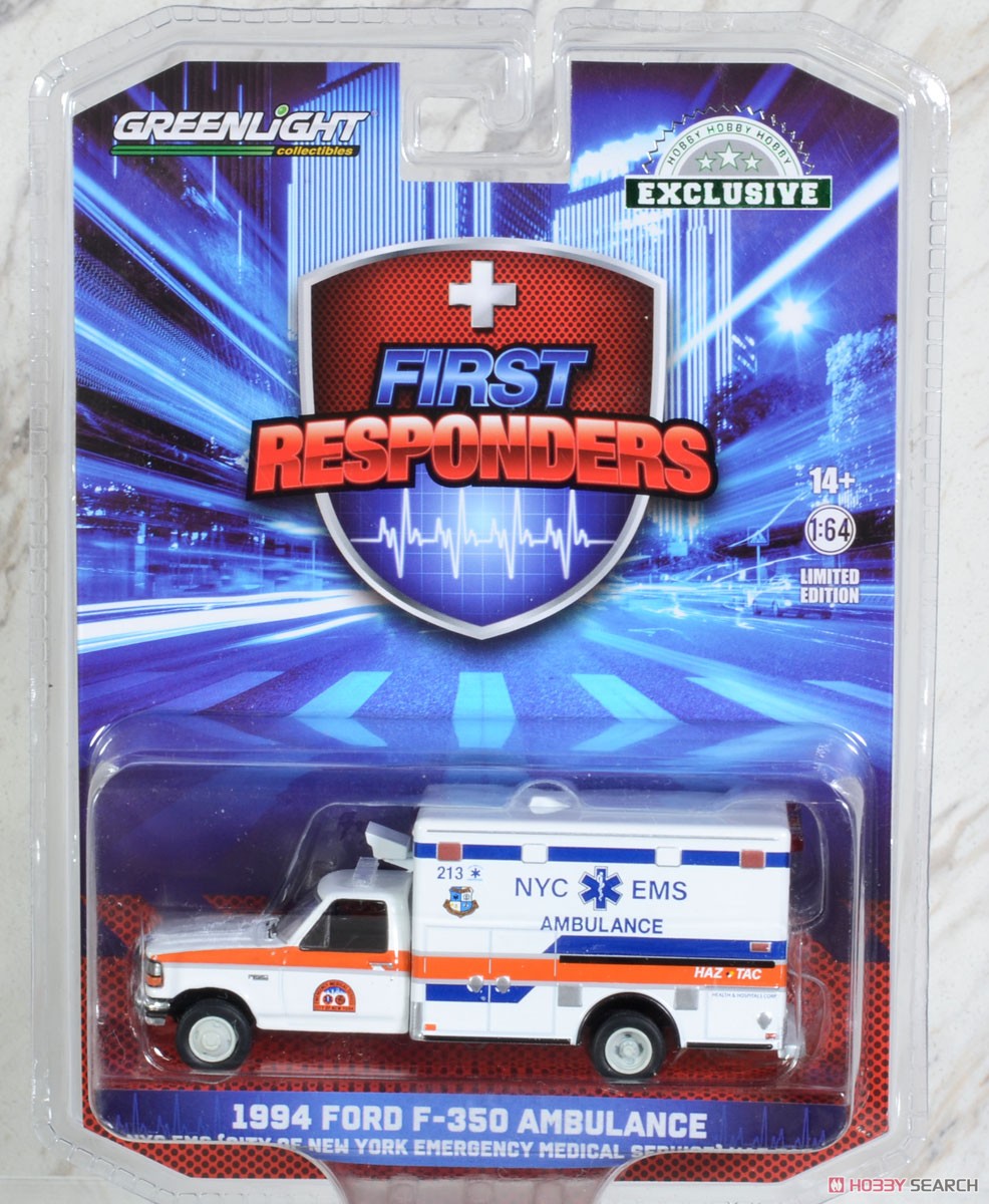 First Responders - 1994 Ford F-350 Ambulance - NYC EMS HAZ TAC Ambulance (ミニカー) パッケージ1
