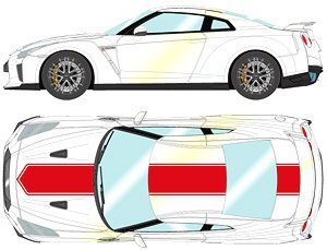 Nissan GT-R 50th Anniversary Brilliant White Pearl (Red Stripe) (Diecast Car)
