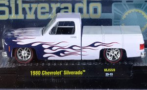 1980 Chevrolet Silverado White / Blue Flame (Diecast Car)