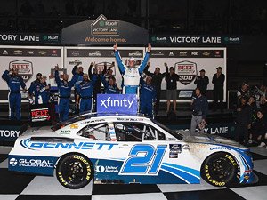 オースティン・ヒ` #21 ベネット トランスポーテーション シボレー カマロ NASCAR Xfinityシリーズ 2023 DINNER.300 ウィナー (ミニカー)