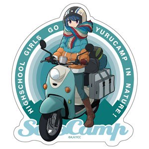 『ゆるキャン△』 志摩リンとスクーター ステッカー (キャラクターグッズ)