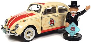 1963 VW ビートル イエロー `Free Parking` Mr. モノポリー フィギュア付 (ミニカー)