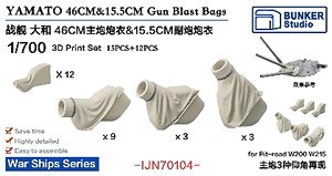 Yamato 46cm & 15.5cm Gun Blast Bags (Plastic model)