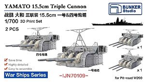 Yamato 15.5cm Triple Cannon (1945) (Plastic model)