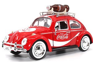 1966 Volkswagen Beetle `Coca-Cola` w/Roof Rack & Bottle Object (Diecast Car)