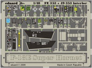 F/A-18E ズームエッチングパーツ (ハセガワ用) (プラモデル)