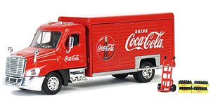 Beverage Delivery Truck `Coca-Cola` w/Bottle Case & Hand Cart (Diecast Car)