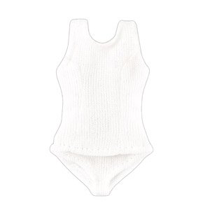 School Swimsuit (White) (Fashion Doll)