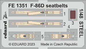 F-86D シートベルト (ステンレス製) (レベル用) (プラモデル)
