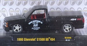 1990 Chevrolet C1500 SS454 Matt Black Moon EquipmentT (Diecast Car)