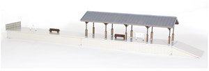 1/80(HO) Made from Wood and Acrylic, HO Gauge Size, Platform Kit with Wooden Roof (3-Pack Standard Set) (Unassembled Kit) (Model Train)