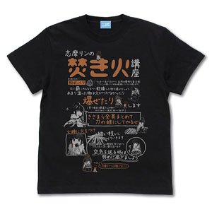 [Laid-Back Camp] Rin Bonfire Lecture T-Shirt Ver2.0 Black XL (Anime Toy)