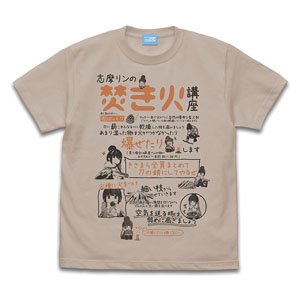 [Laid-Back Camp] Rin Bonfire Lecture T-Shirt Ver2.0 Sand Beige M (Anime Toy)