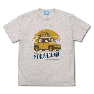 [Laid-Back Camp] Yurucamp Car T-Shirt Toba Teacher & Chiaki & Aoi Ver2.0 Oatmeal M (Anime Toy)