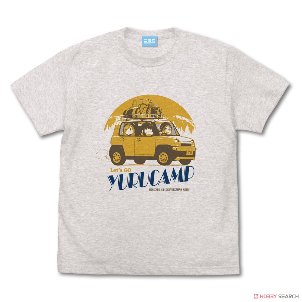 [Laid-Back Camp] Yurucamp Car T-Shirt Toba Teacher & Chiaki & Aoi Ver2.0 Oatmeal M (Anime Toy) Item picture1