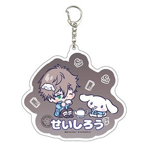 Big Acrylic Key Ring [TV Animation [Blue Lock] x Sanrio Characters] 06 Seishiro Nagi x Cinnamoroll (Mini Chara Illustration) (Anime Toy)