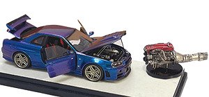 Nismo R34 GT-R Z-tune Metallic Purple ※フル開閉機能付 (ミニカー)
