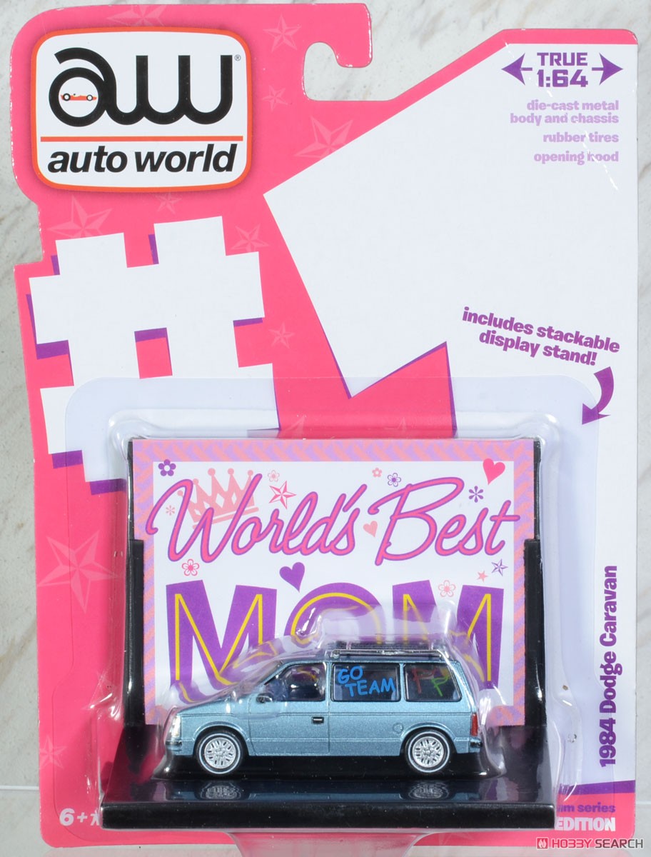 World Best Mam 1984 ダッジ キャラバン ブルーメタリック トレーディングカード付 (ミニカー) パッケージ1