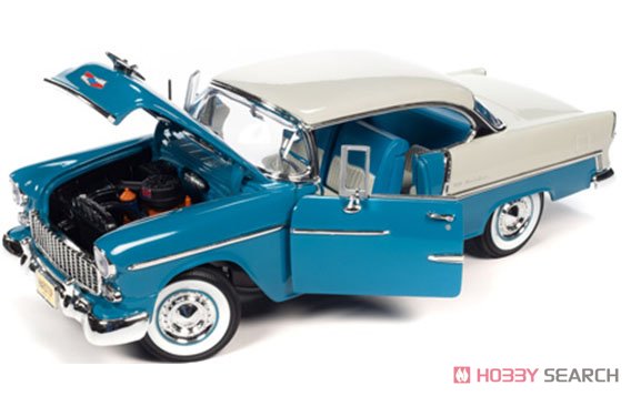 1955 シェビー ベル エアー ハードトップ スカイラインブルー/インディアアイボリー (ミニカー) 商品画像3