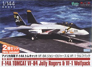 USN F-14A Tomcat VF-84 Jolly Rogers & VF-1 Wolfpack (Set of 2) (Plastic model)